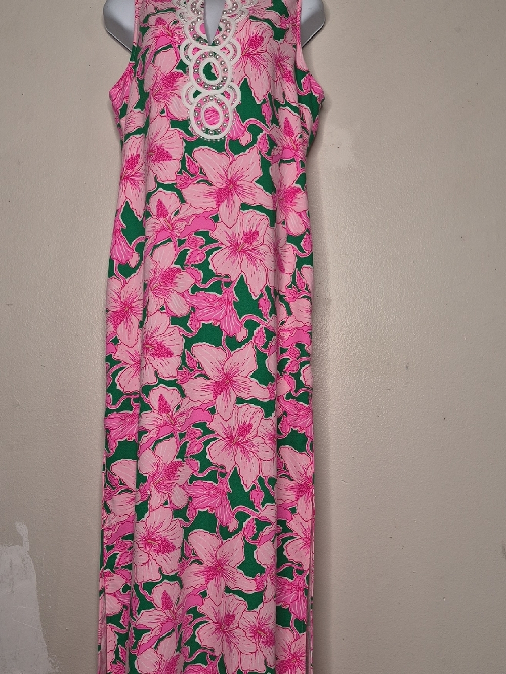Lilly Pulitzer Pink & Green Floral Maxi Dress